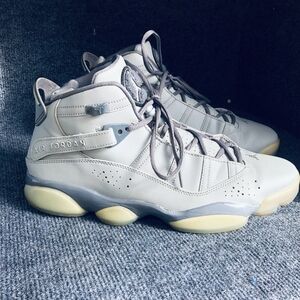 Jordan 6 Rings Atmosphere Grey White Black 322992-014 Men's Size 12 Sneakers
